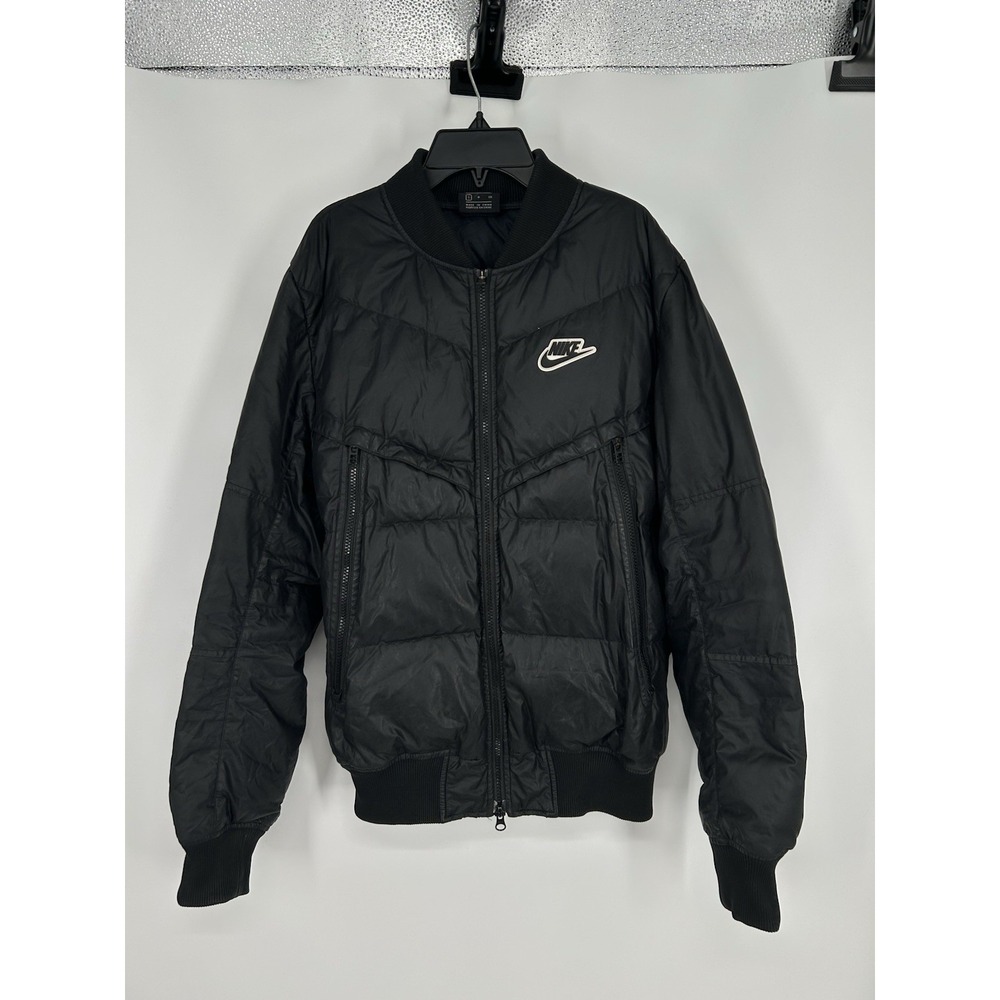 Nike Down Fill Windrunner Puffer Bomber Jacket CU4402-010 Black Mens Small